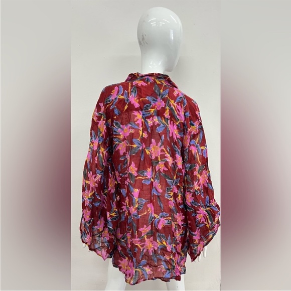 NWT Free People Bali Painterly Tropical Kimono Top Size XS - Picture 3 of 4